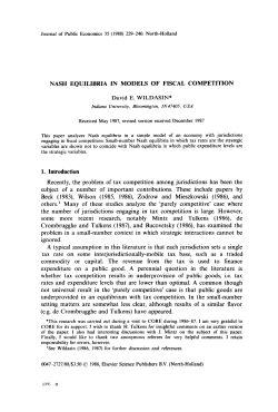 Nash Equilibria in Models of Fiscal Competition