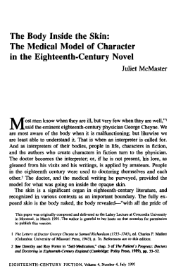 The Body Inside the Skin: The Medical Model of Character in the