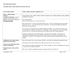 Master Script 2009.09.02 - International Spy Museum