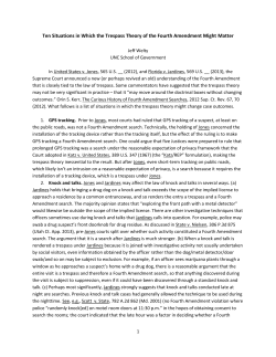 Ten Situations in Which the Trespass Theory of the Fourth