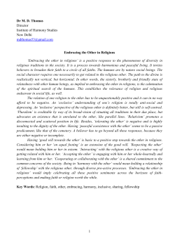 1 Dr M. D. Thomas Director Institute of Harmony Studies New Delhi