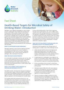 Health Based Targets - Water Research Australia