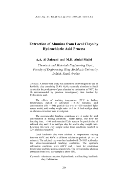 Extraction of Alumina from Local Clays by Hydrochloric Acid Process