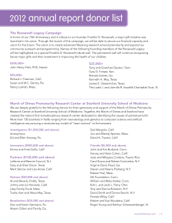 2012 annual report donor list
