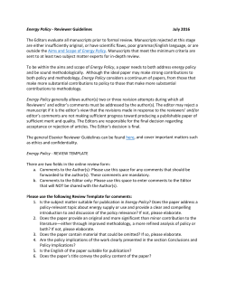 Energy Policy - Reviewer Guidelines July 2016 The
