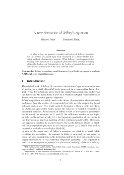 A new derivation of Jeffery`s equation - UVic Math