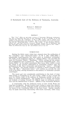 A Systematic of the TaSlnania, - UTas ePrints