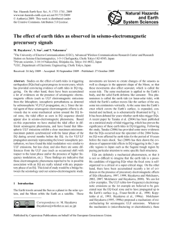 The effect of earth tides as observed in seismo