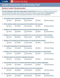 Student Leader Questionnaire