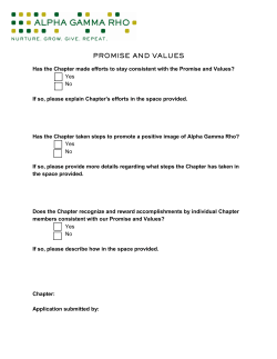 Has the Chapter made efforts to stay consistent with the Promise