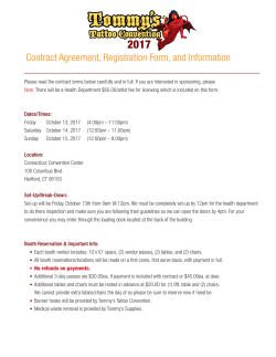 Booth Registration &ndash; PDF - Tommy`s Tattoo Convention