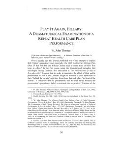 play it again, hillary: a dramaturgical
