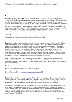 S - World Socialist Movement