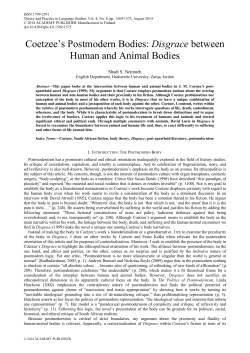 Coetzee‟s Postmodern Bodies: Disgrace