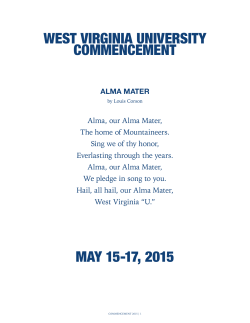 WVU Commencement Program: May 2015 - Graduation