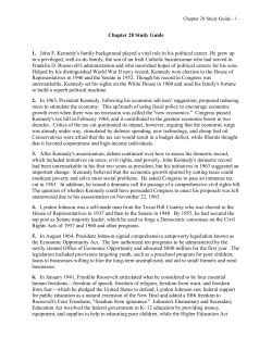 Chapter 28 Study Guide 1. John F. Kennedy`s family