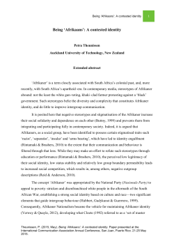 Being `Afrikaans`: A contested identity