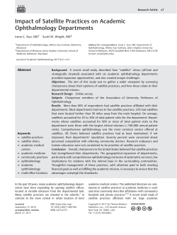 Impact of Satellite Practices on Academic Ophthalmology Departments