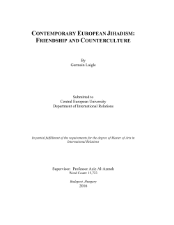 contemporary european jihadism: friendship and counterculture
