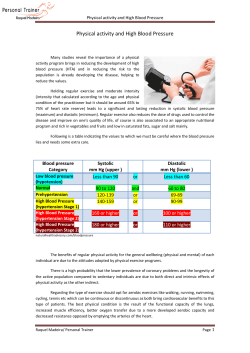 Physical activity and High Blood Pressure