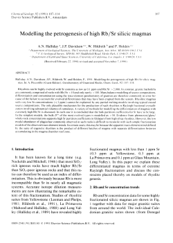 Modelling the petrogenesis of high Rb/Sr silicic magmas