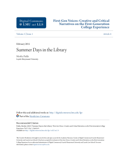 Summer Days in the Library - LMU Digital Commons