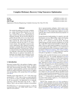 Complete Dictionary Recovery Using Nonconvex Optimization