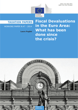 Fiscal Devaluations in the Euro Area: What has been done since the