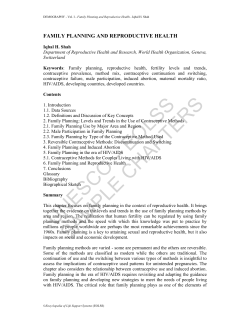 Family Planning And Reproductive Health