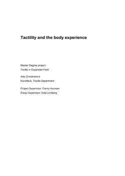 Tactility and the body experience