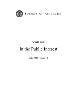 chairperson`s corner - Society of Actuaries