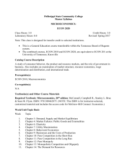 ECON 2020 Microeconomics - Pellissippi State Community College