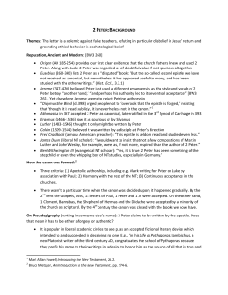 2 Peter Background Handout