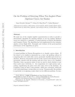 On the Problem of Detecting When Two Implicit Plane Algebraic