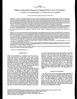 Effects of Short-Term Exposure to Dispersed Oil in Arctic Invertebrates