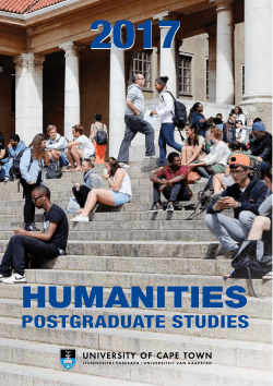 Postgraduate Studies Guide - Faculty of Humanities