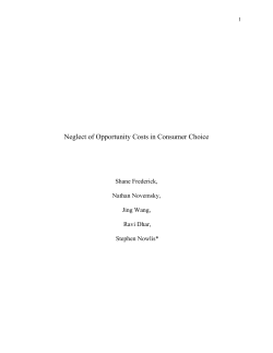 Opportunity Cost Neglect - The University of Texas at Dallas