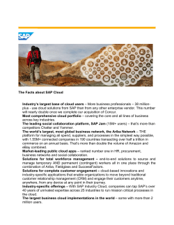 The Facts about SAP Cloud Industry`s largest base of cloud users