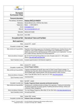 Curriculum Vitae - Trainers Pool