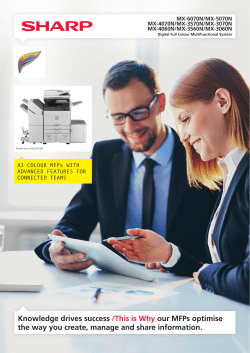 Knowledge drives success /This is Why our MFPs optimise the way