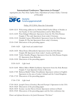 International Conference &ldquo;Spectators in Europe&rdquo; - H-Net