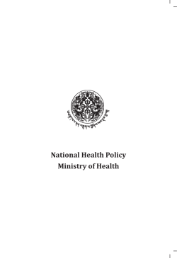 National Health Policy Ministry of Health