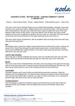 HANHAM PLAYERS – MOTHER GOOSE – HANHAM COMMUNITY