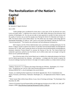 The Revitalization of the Nation`s Capital
