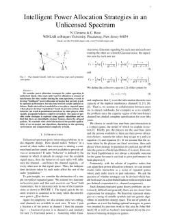 Intelligent Power Allocation Strategies in an