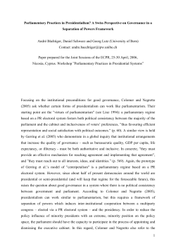 Parliamentary Practices in Presidentialism? A Swiss Perspective on