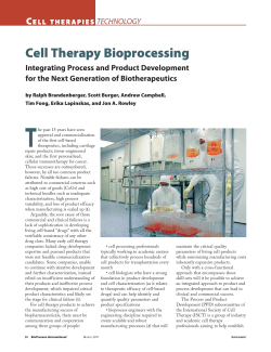 Cell Therapy Bioprocessing - International Society for Cellular Therapy