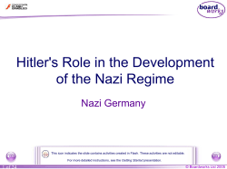 Hitler`s Role in the Development of the Nazi Regime
