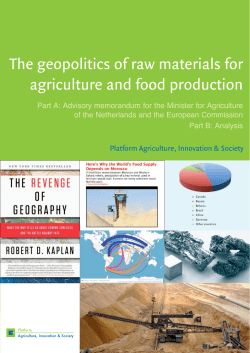 The geopolitics of raw materials for agriculture and food production