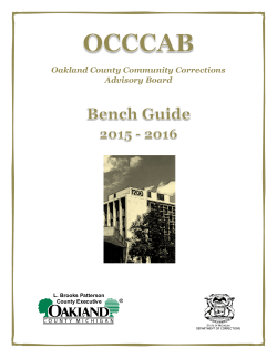OCCCAB Bench Guide - Oakland County, Michigan